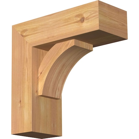 Thorton Block Smooth Bracket W/ Offset Brace, Western Red Cedar, 5 1/2W X 14D X 14H